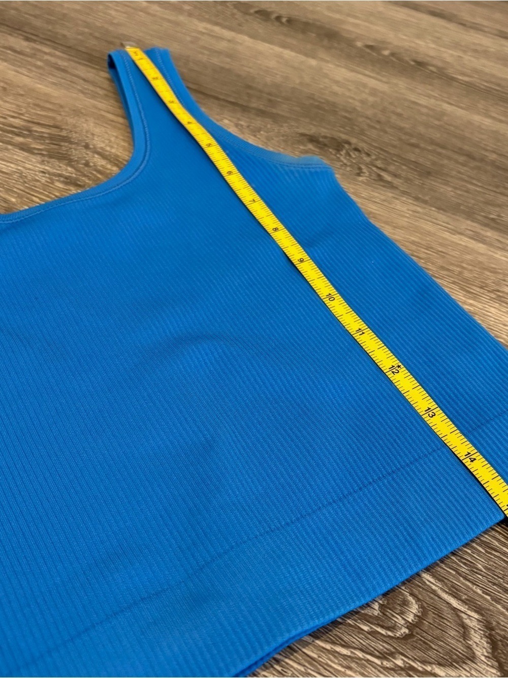Athleta Bright Blue Cropped Ribbed Compression Tank Size S - Picture 4 of 4